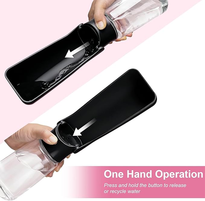 Portable Dog Water Bottle, Foldable Dog Water Bottle Leak Proof Dispenser for Puppy Small Medium Large Dogs, Pet Drink Cup for Walking Hiking Traveling(Black,19oz)