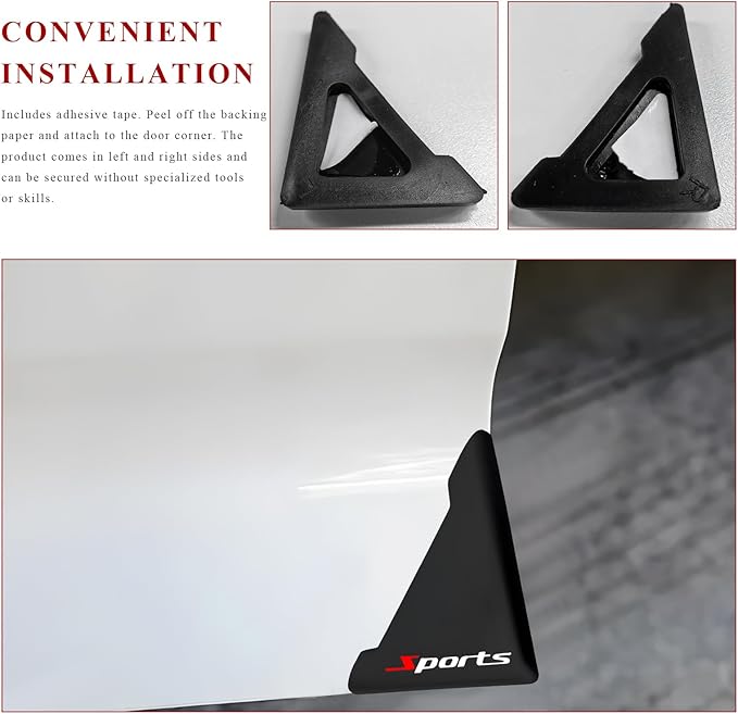 2 PCS Car Door Protector, Anti-Collision Sports Auto Front Door Corner Protector Sticker, Waterproof Scratch Guard Door Corner Decorations for Most Cars SUVs Trucks
