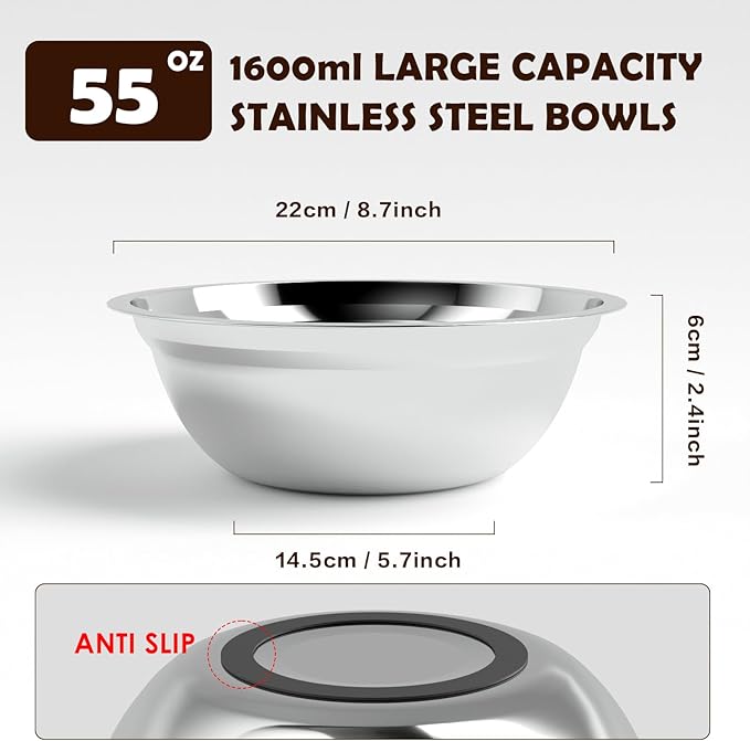 ADENGL Elevated Dog Bowls for Large Dogs – 4 Height Adjustable Raised Stand with 2×1600ML Stainless Steel Bowls & Non-Slip Mat, Heavy-Duty Metal Frame Dog Feeder for Indoor & Outdoor Use