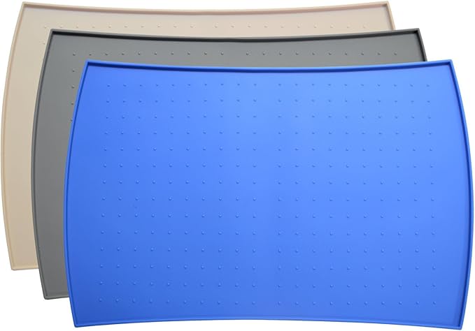PetFusion Small Waterproof Dog & Cat Food Mat (18x12"). FDA Grade Silicone [superior hygiene, non-toxic, multiple sizes]