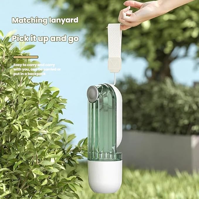 Portable Dog Water Bottle with Food Container, 2-in-1 Pet Water Dispenser & Travel Bowl, Leak-Proof Puppy Water Bottle for Small Dogs & Cats, Perfect for Walking, Hiking, Dog Mom Gifts（Green