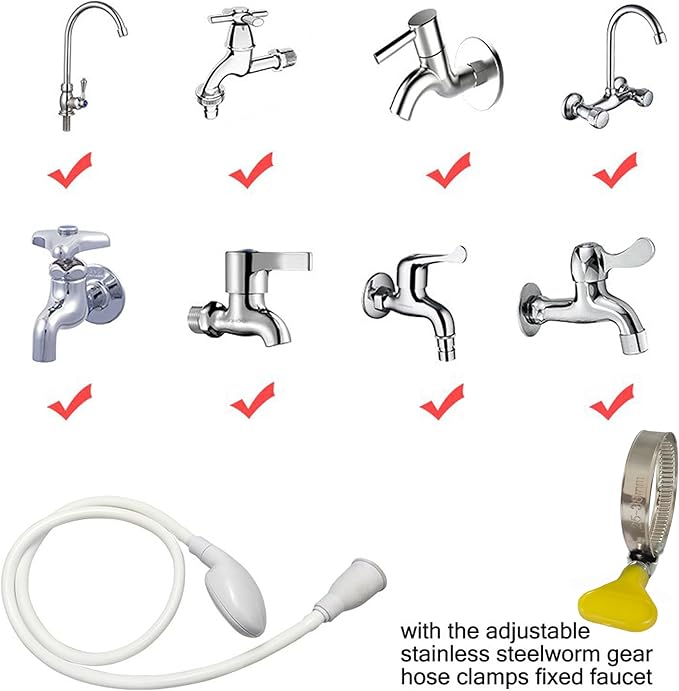 Sink Spray Rubber Hose Portable Shampoo Sprayer (1M hose)