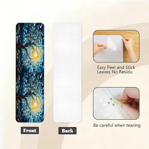 Abstract Tree Starry Sky Stair Treads for Wooden Steps Indoor Washable Staircase Carpet 10PCS 30"x7.8" Stair Step Treads Non-Slip Staircase Covers Peel and Stick Safety Mat for Kids Elders Pets