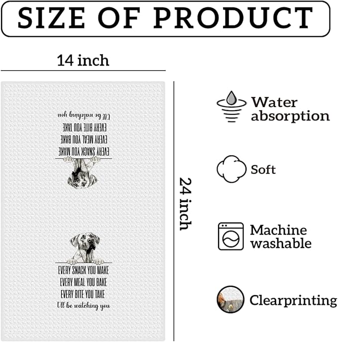 Cute Great Dane Dog Kitchen Towels 24x14 Inch, Great Dane Gifts for Woman Mom, Reusable Microfiber Hand Towels for Kitchen Bathroom Decor, Waffle Weave Absorbent Dish Towel Tea Towel, Dog Lovers Gifts