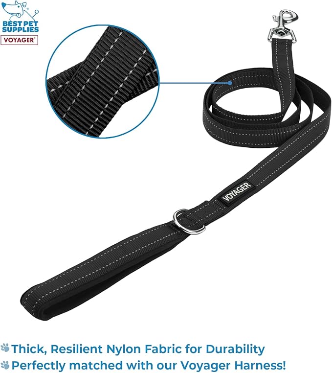 Best Pet Supplies Voyager Step-in Lock Pet Harness w Reflective Pet Leash Combo Set with Neoprene Handle 5ft - Supports Small, Medium and Large Breed Puppies/Cats - Army/Black Trim Set, XXXS