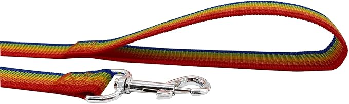 Nylon Dog Training Leash, Traction Rope, 4Ft /5 Foot /6 Feet Long, 5/8 inch 3/4 Inch 1 Inch Wide, for Small and Medium Dogs (1'' x 8 FT, Rainbow)