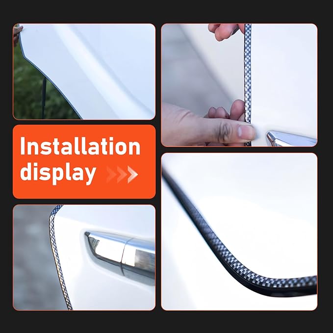Car Door Edge Guard, 16.4Ft (5m) U Shaped Door Edge Protector Strip, Anti-Scuff Moulding Trim, Universal Car Exterior Decor Accessory for Most Cars (Black)