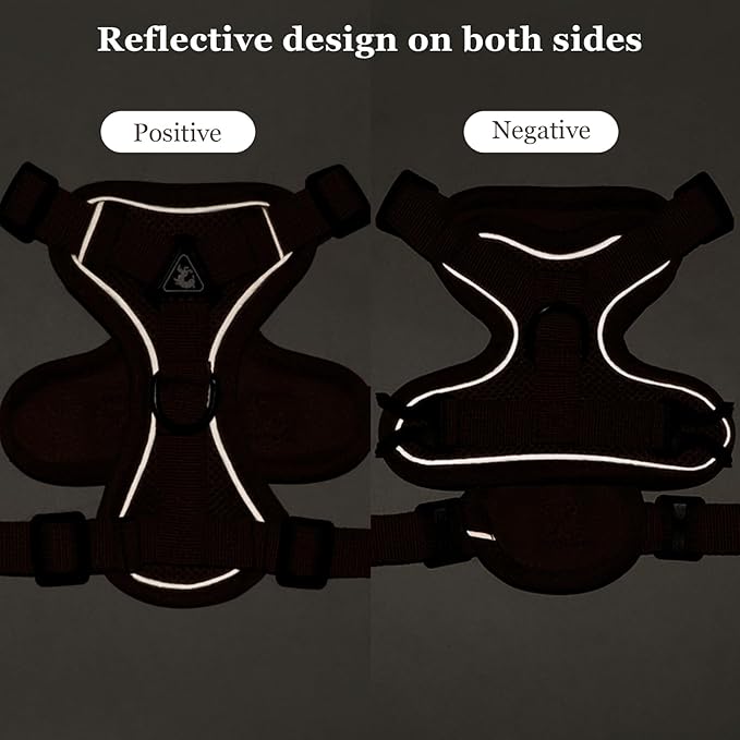 Wanheart Summer cat Chest Harness and Leash, Anti-Escape Adjustable Soft mesh cat Leash and Chest Harness Set for All Types of Cats cat Vests (Brown, L:11.02-16.5lb)