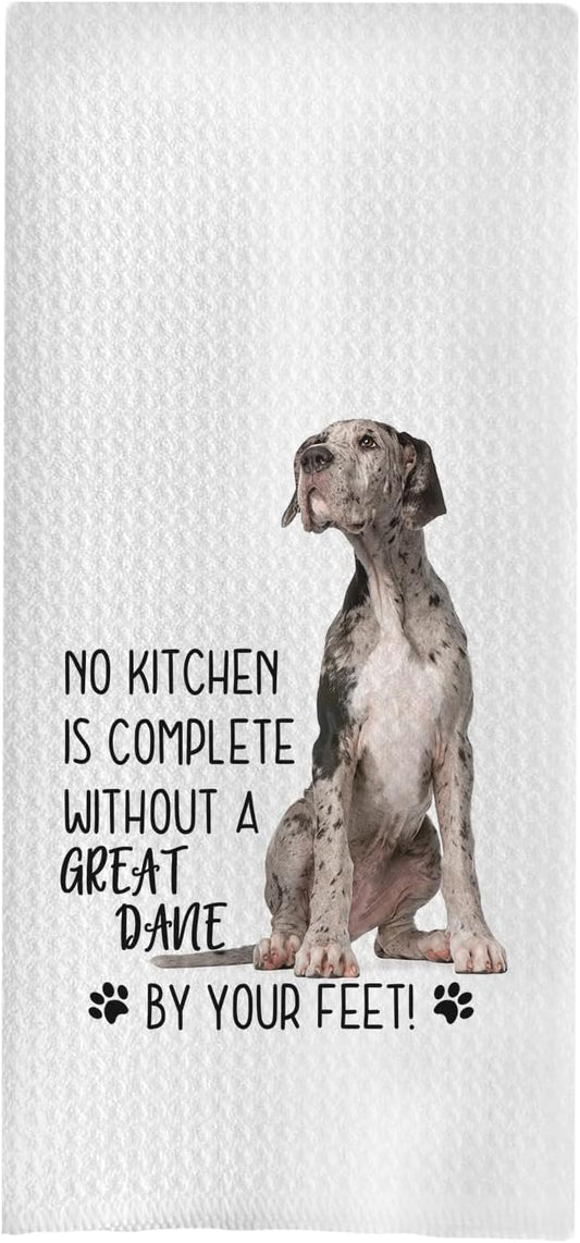 Great Dane Dog Kitchen Towels - Great Dane Gifts for Great Dane Lovers Women, Great Dane Dog Hand Towels Dish Towels, Great Dane Stuff, No Kitchen is Complete Without a Great Dane, 16x24 Inch