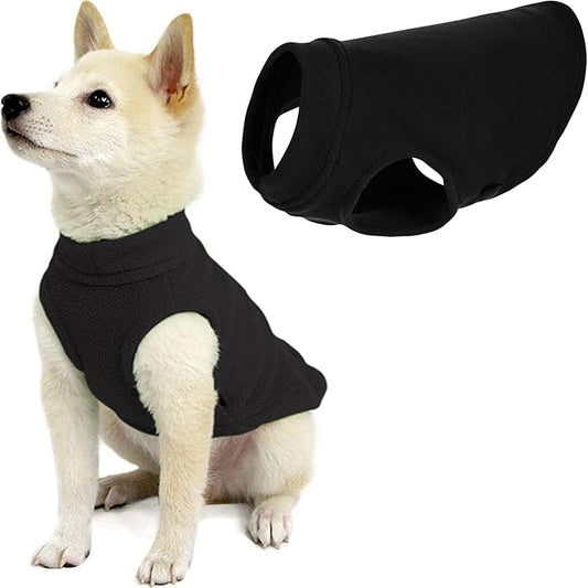 Gooby - Stretch Fleece Vest, Pullover Fleece Vest Jacket Sweater for Dogs, Black, Small