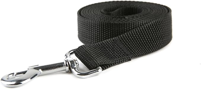 Nylon Dog Training Leash, Traction Rope, 4/5/6 Feet Long, 3/4 Inch 1 Inch Wide, for Small and Medium Dogs (1'' x 4 FT, Black)