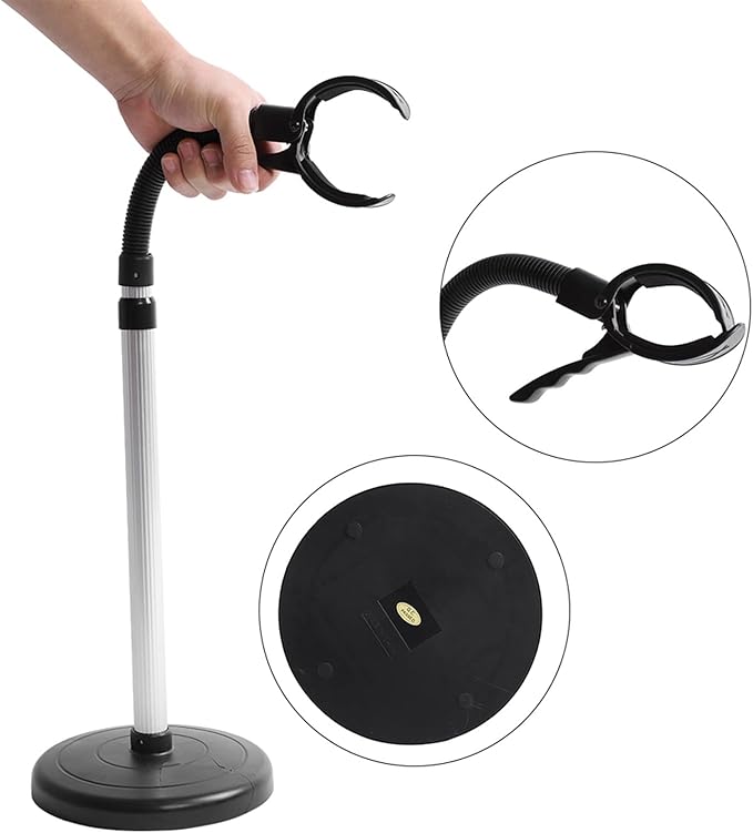 Adjustable Hair Dryer Holder Stand Stainless Steel Hair Dryer Wall Mount Hands Free Blow Dryer Bracket for Home Salon Pet Grooming ABS Material 26.4 Inch Length