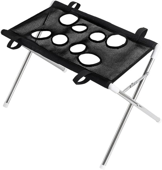 Foldable Pet Grooming Table, Dog Bathing Station with Stainless Steel Frame, Breathable Mesh Hammock for Small Dogs Cats, Portable Dog Grooming Stand for Bathing, Trimming, Nail Clipping (Black)