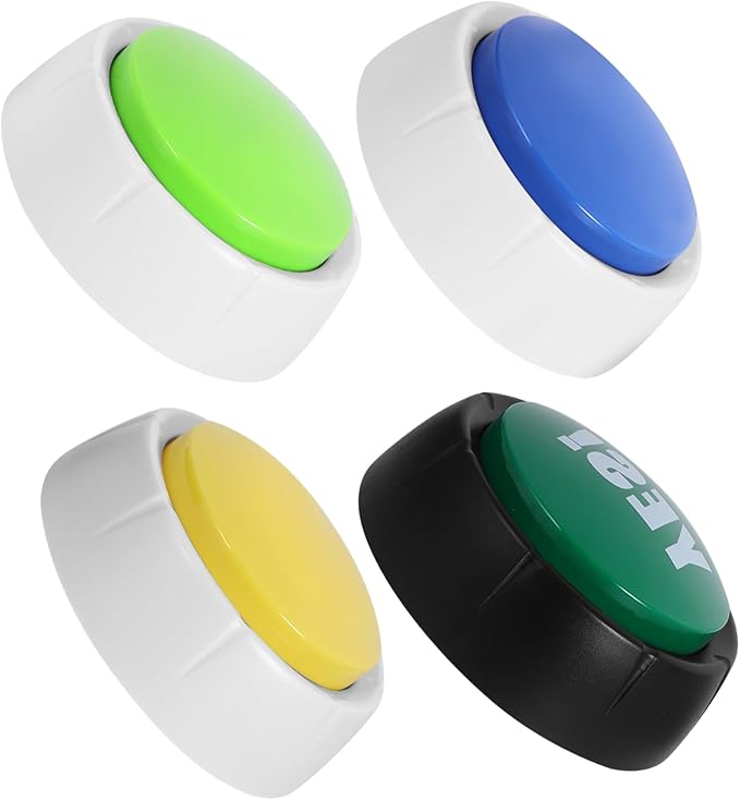 UPKOCH 4pcs Dog Talking Button Pet Voice Button Interactive Recording for Dogs Fun Puppy Accessories No Battery Needed Random Color