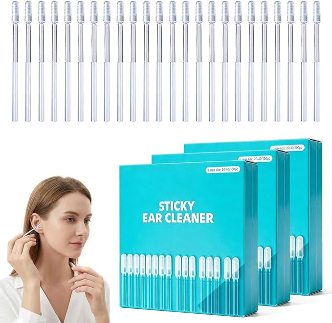 Sticky Ear Cleaning Stick, 2026 New Sticky Ear Cleaner Picks, Ear Wax Removal Tools for Adults, Washable Ear Pick Cleaning Stick, Reusable Earwax Adhesive Cleaning Tools for Ear Care (72pcs, Large)