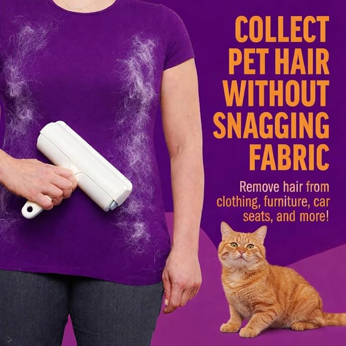 Pet Hair Remover Bundle, Reusable Lint Roller & Pet Hair Remover for Laundry Cat & Dog Fur Remover Set for Laundry Couch, Carpet Bedding & Clothes (Red)