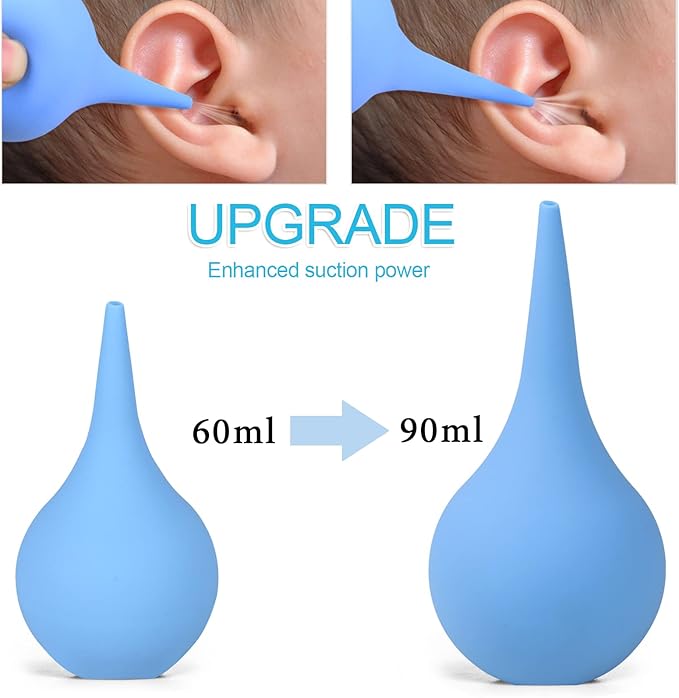 2 Pack Ear Syringe 3oz / 90ml Hand Bulb Syringe Ear Washing Squeeze Bulb, Rubber Squeeze Bulb Ear Syringe Ball Laboratory Tool