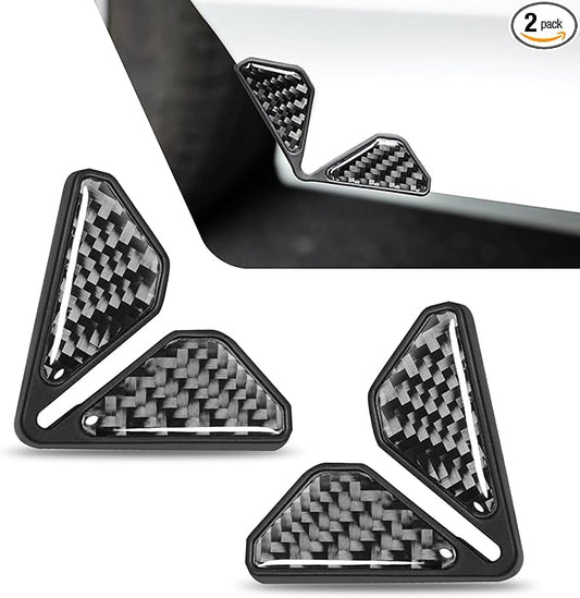 2 PCS Car Door Corner Protector Edge Guards, Anti-collision Stickers, Carbon Fiber Pattern Thickened PVC Soft Rubber Front Door Anti-scratch Protective Corner, Suitable for Most Cars (Black)