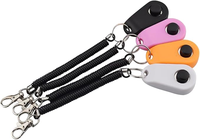 URBEST 4pcs Pet Training Clicker with Wrist Strap-Dog Training Clickers (Webbing)