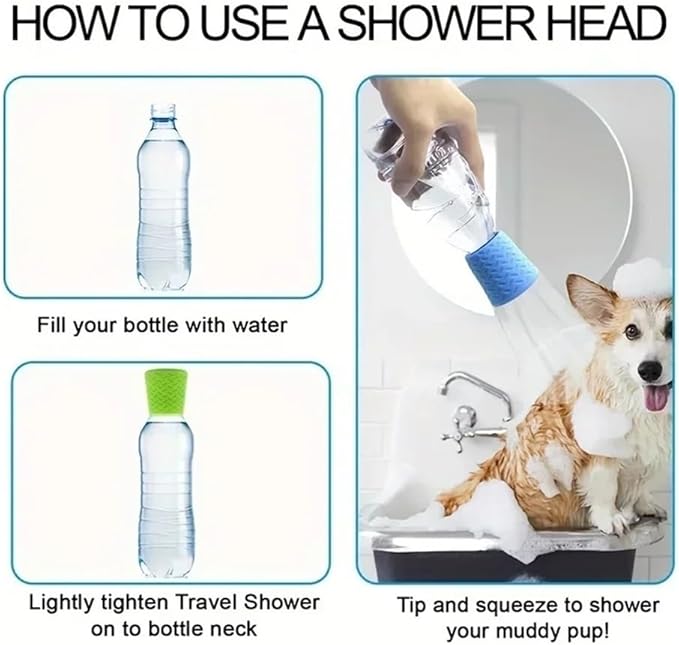 2pcs Adjustable Silicone Pet Shower Head - Portable Grooming Tool for Dogs and Cats, Ideal for Indoor and Outdoor Bathing(Green)