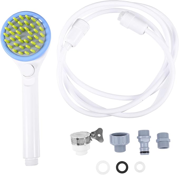 Toddmomy Portable Dog Shower Sprayer with Hose Pet Massage Brush for Puppy Bathing Handheld Combing Shower Head for Efficient Water and Shampoo Saving Suitable for All Dog