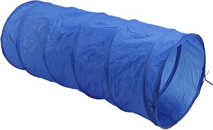 SUNGOOYUE Dog Agility Training Tunnel, Oxford Fabric Foldable Dog Tunnel Toy, 60 X 150cm Collapsible Round Tube with Carry Bag, Tear Design for Outdoor Training and Play