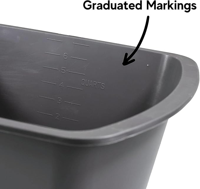 Vakly Wash Basins – Rectangular Plastic Hospital Bedside Soaking Tub (Pack of 8) Small 7 Qt Graduated Bucket - Portable Washbasin for Washing, Cleaning, Foot Bath, Dishes, Face Cleansing Bowl (8)