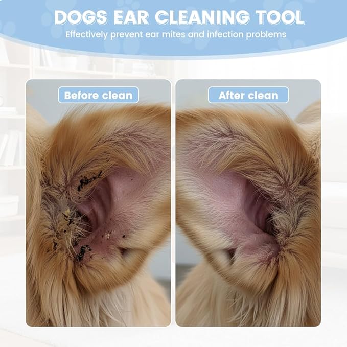 100 Pcs Dog Ear Swabs - 6 Inch Long Cotton Swabs with Absorbency Soft Cotton Tips for Dog Ear Cleaning, Sturdy Bamboo Sticks & Gentle and Lint-Free - Ideal for Pet Cleaning Solution