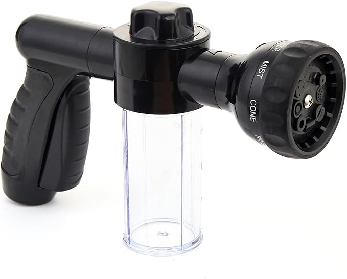 8 Spray Patterns Pet Shower Sprayer with 4 Faucet Connectors, High Pressure Cleaning Water Gun for Car Wash, Dog Bathing, Watering Plants (1)