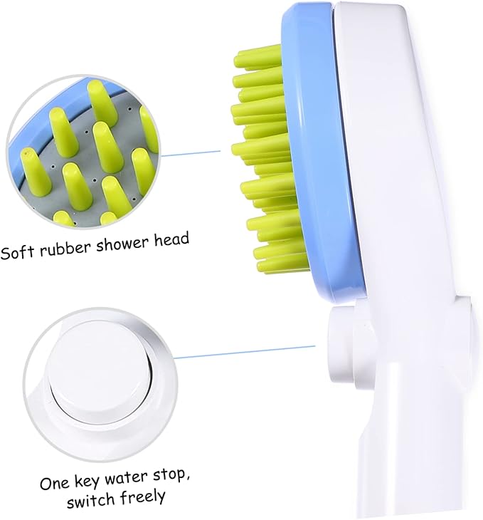 DECHOUS Pet Shower Sprayer with Hose Abs Durable Dog Bath Brush and Massaging Scrubber for Like Stream Comfortable Grooming Tool for Puppies and Dogs