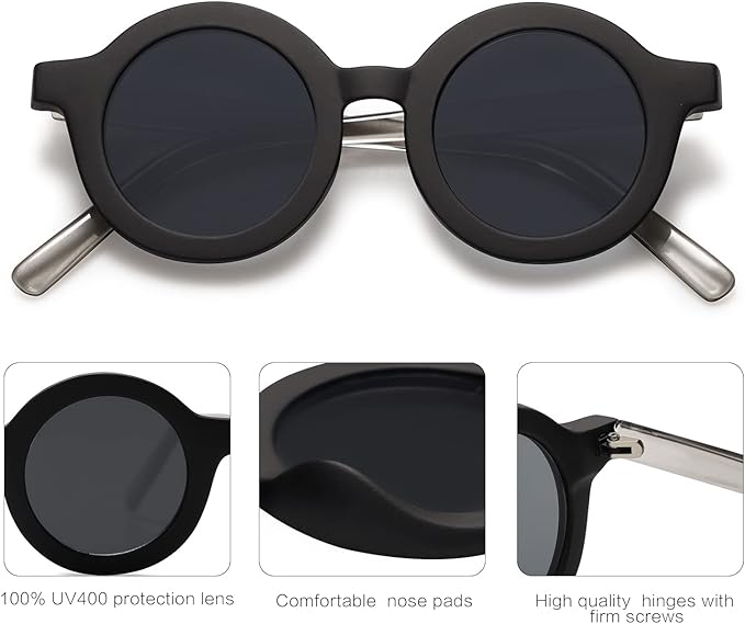 SOJOS Cute Round Polarized Sunglasses for Kids Girls Boys UV400 Protection De Sol Gafas Beach Holiday