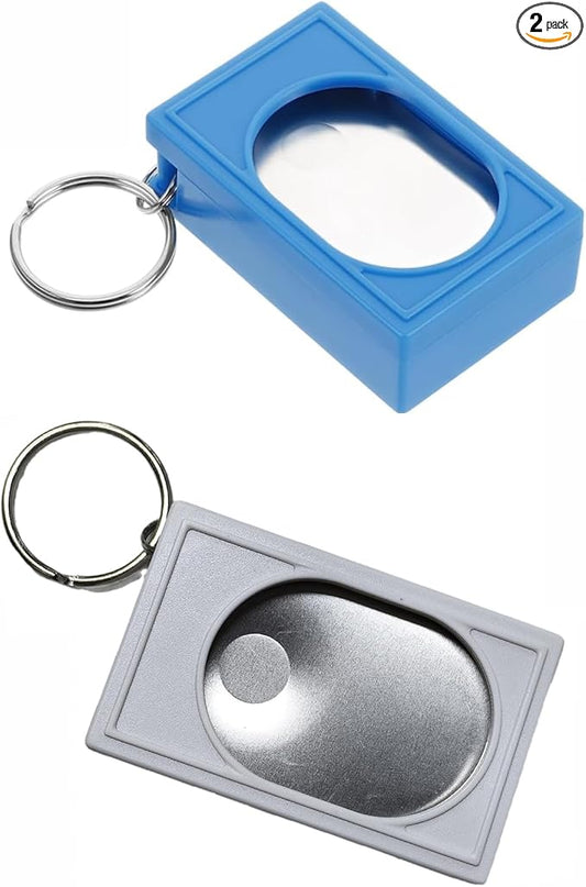 2pcs Portable Square Box Training Clicker Puppy Clicker Trainer for Dogs Cats Birds Lizards Fish Aid for Indoor Use (Blue+White)