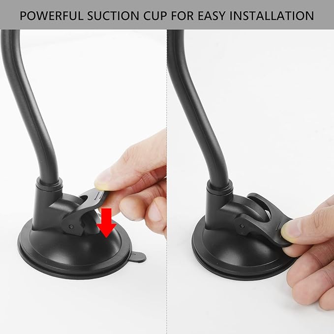 LUEXBOX Adjustable Hair Dryer Holder Stand, 360 Degree Rotation Blow Dryer Bracket with Positionable Arm and Suction Cup, Hands Free Hair Dryer Holder for Mirror and Ceramic Tile (Black 1Pack)