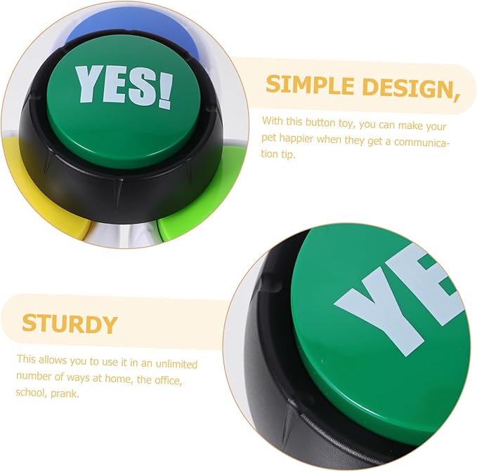 UPKOCH 4pcs Dog Talking Button Pet Voice Button Interactive Recording for Dogs Fun Puppy Accessories No Battery Needed Random Color