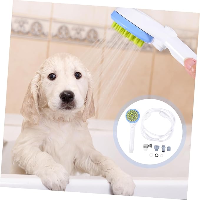 Healifty Portable Pet Shower Sprayer with Hose Multifunctional Dog Bath Brush and Massage Scrubber for Grooming and Efficient Water Rinse Comfortable Puppy Bathing Tool