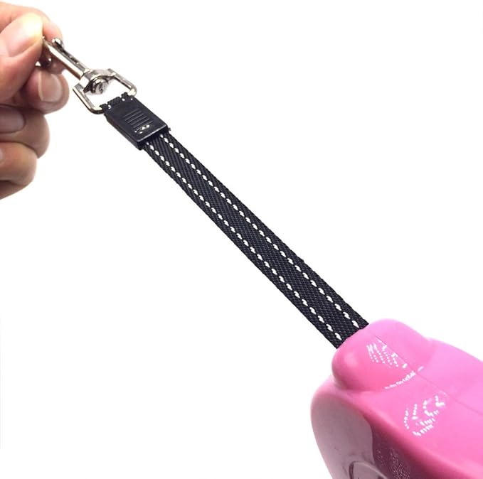 Retractable Dog Leash with Nylon Ribbon Lead for Small & Medium Breeds, Durable, No Tangle, 10-feet Long, Supports up to 25-Pound (Small, Pink)