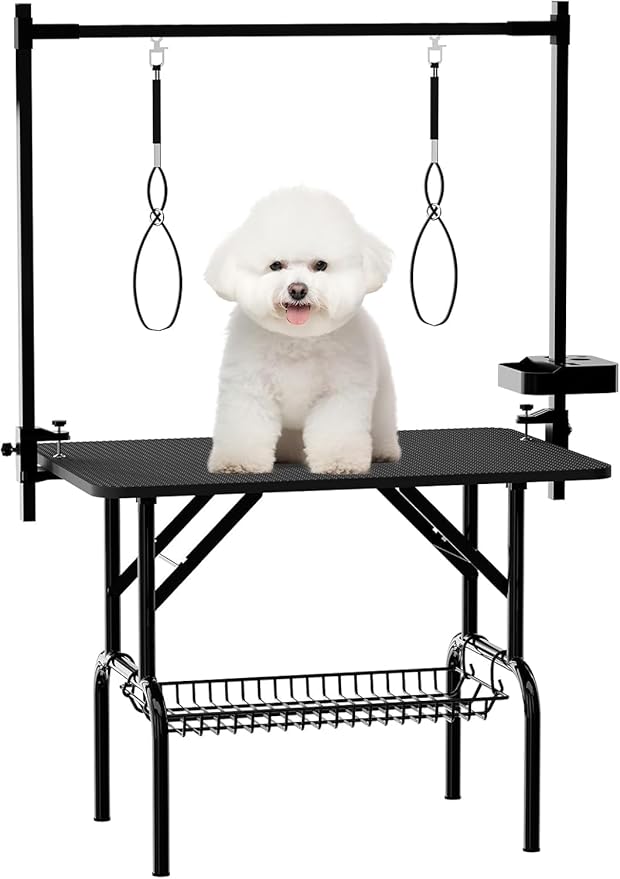 36" Professional Dog Pet Grooming Table Adjustable Heavy Duty Portable w/Arm & Noose & Mesh Tray
