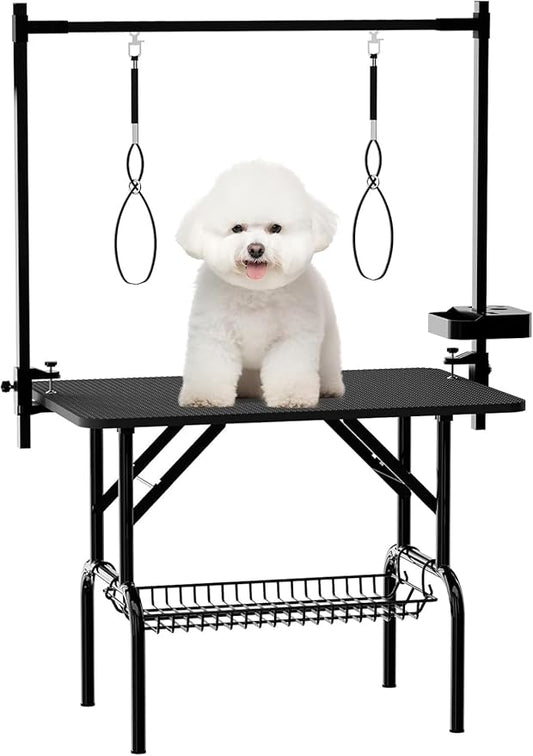36" Professional Dog Pet Grooming Table Adjustable Heavy Duty Portable w/Arm & Noose & Mesh Tray