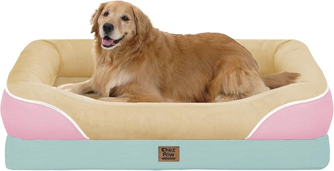 Chez Paw Extra Large Dog Bed Orthopedic - XL Orthopedic Dog Beds Waterproof Pet Couch Memory Foam Sofa Bolster with Removable Cover - 42 x 30