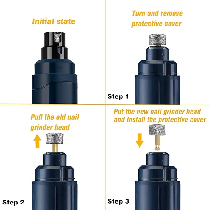 for Casfuy Dog Nail Grinder - Replacement Head Tips for Large Dog with Thick, Tough Nails