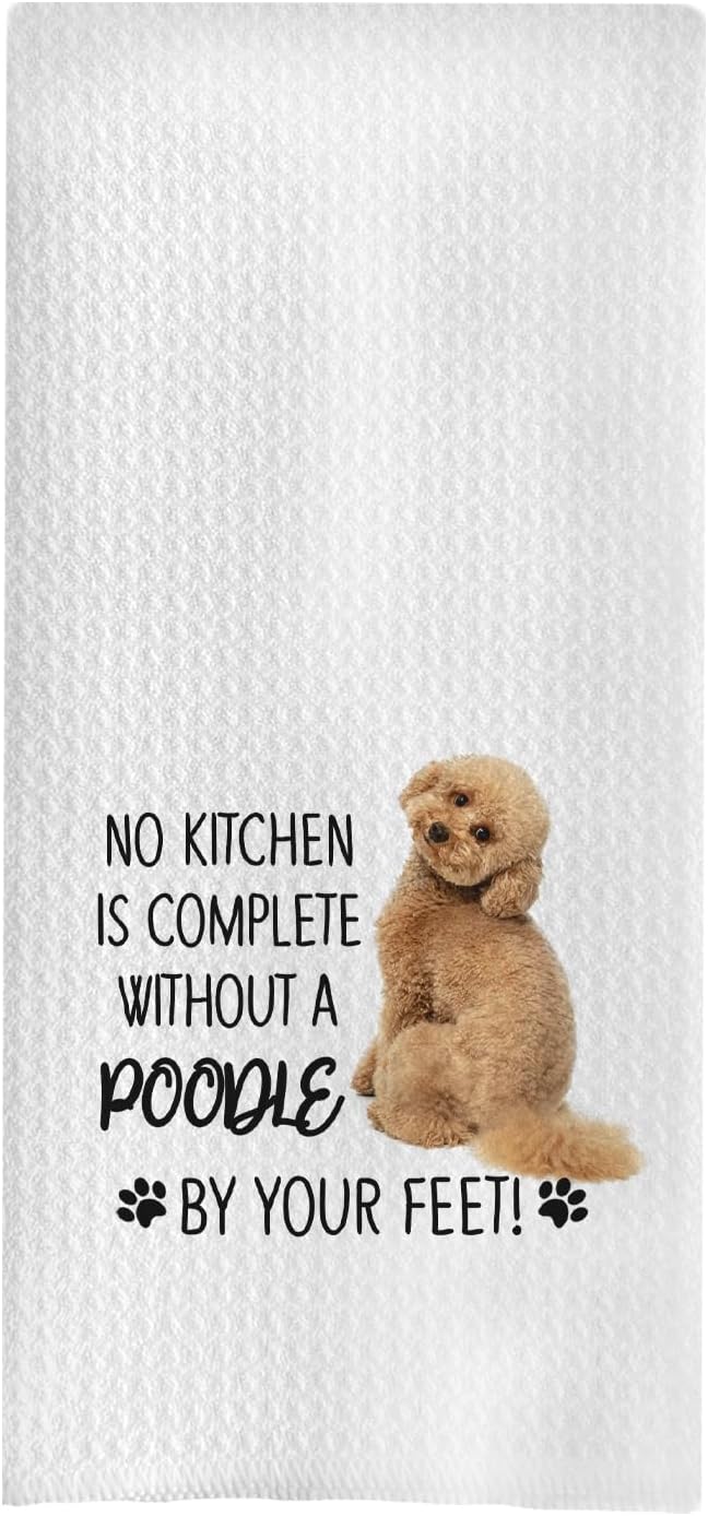 Poodle Dog Kitchen Towels - Women's Gifts, Mom Gifts, Complete Kitchen with Poodle Decor Towels, 16x24