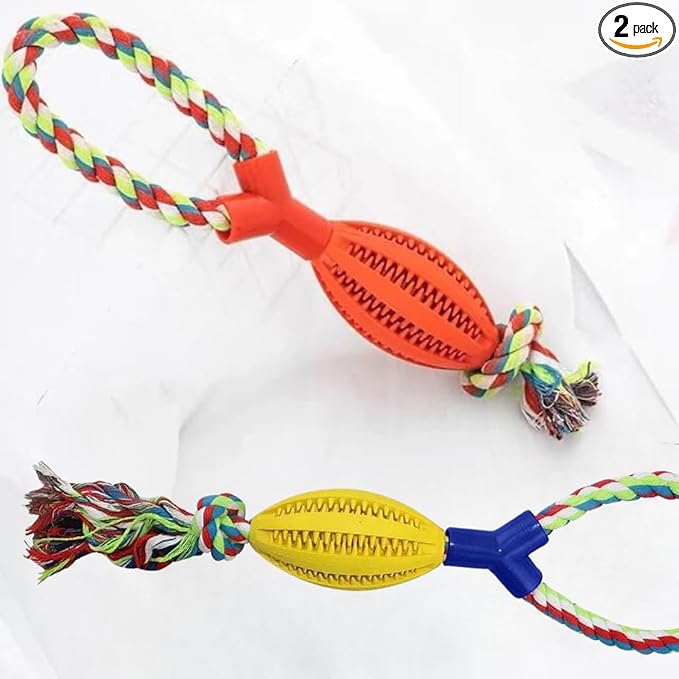 2Pack Interactive DogToys Hidden Food Puzzle Ball Encourage Natural Foraging Skills,Slow Food Training to Relieve Boredom and Stimulating for Small to Medium Dog (Red/Yellow Medium)