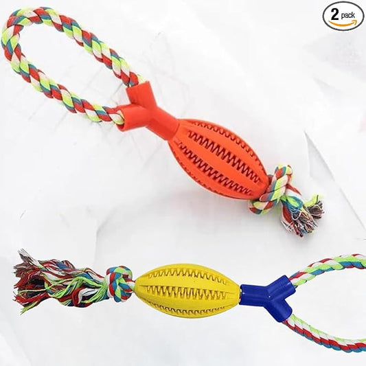 2Pack Interactive DogToys Hidden Food Puzzle Ball Encourage Natural Foraging Skills,Slow Food Training to Relieve Boredom and Stimulating for Small to Medium Dog (Red/Yellow Medium)