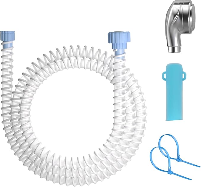 Slip-On Dog Shower Attachment for Bathtub Faucet, Ear-Tab Zip-Tie Connector, Handheld Sprayer Head, 6 ft Hose, Fits Spouts up to 3 in