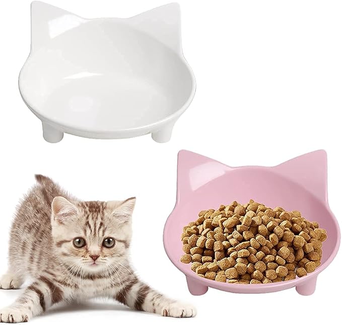 Non-Slip Cat & Dog Food Bowl – Wide, Shallow Pet Dish for Whisker Fatigue Relief, Safe for Puppies & Rabbits