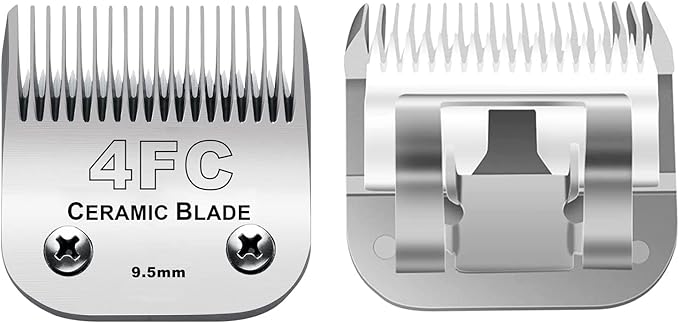 4FC Blade Detachable Pet Clipper Replacement Blades, Ceramic and Stainless Steel, Compatible with Andis, Oster, and Wahl Clippers