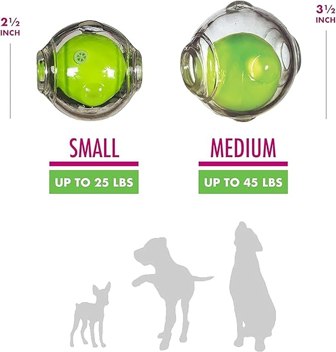 Chase 'n Chomp Dog Amazing Squeaker Ball Toy for Pets, Clear, 2.5 Inch, (3 Pack)