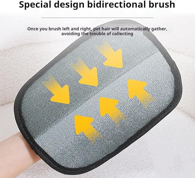 Electrostatic Pet Hair Remover Gloves (2-Pack) - Washable & Reusable Dog & Cat Hair Roller Alternative for Couch, Clothes & Car