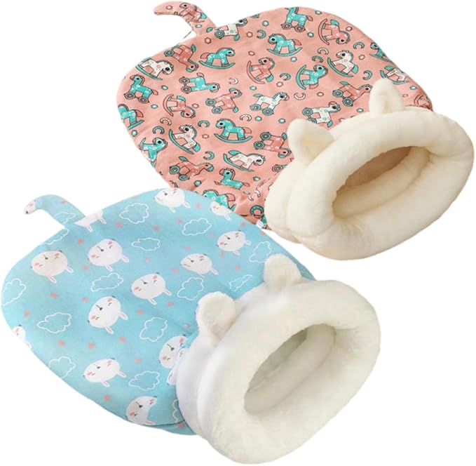 Sleeping Bag for Cats, Cozy Self Warming Cat Sleeping Bag for Indoor Cats, 360° Wrap Cat Hideaways Pet Snuggle Sack for Sleeping Relax Play (Pink+Blue)
