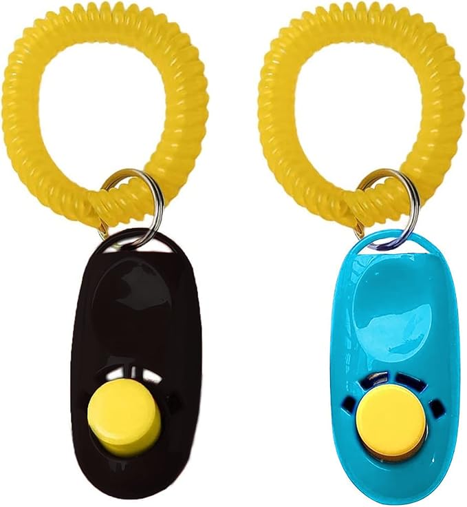 SunGrow 2-Pack Dog Clicker for Training with Wrist Bands, 2 Inches Multicolor, Pet Cat Dog Training Clickers & Behavior Support, Convenient and Effective Clicker Training Tools for Puppy or Cat